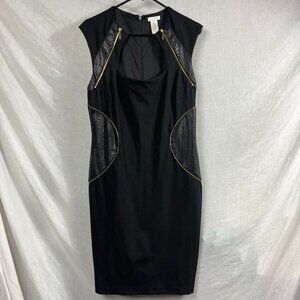 Cache Y2K‎ Bodycon Dress Womens 14 Snakeskin Zipper Edge Curvy Punk Going Out